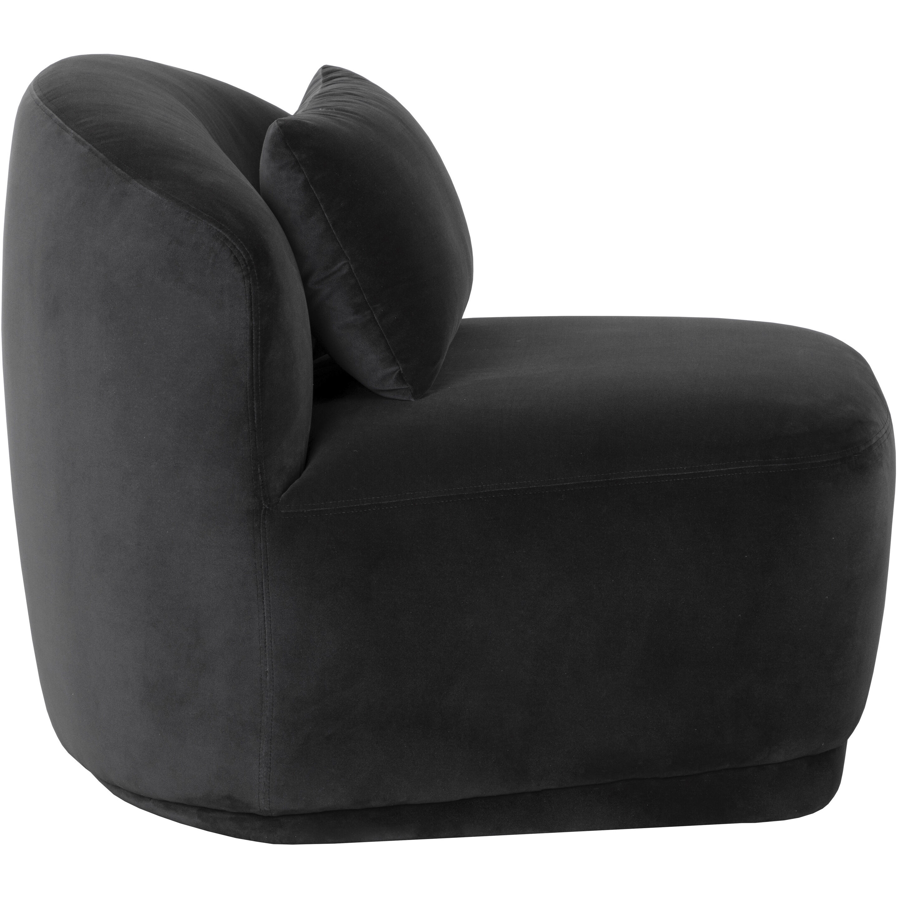 Soraya Shadow Grey Swivel Armless Chair, Swivel